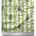thumbnail image 1 of Soimoi Vert Poly Georgette Tissu Texte & Imprimé Tissu Rayure par Yard 52 Pouces de Large, 1 of 5