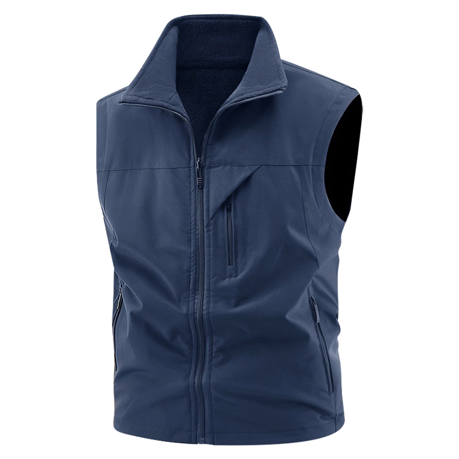 Xzbqbs Men's Windproof Lightweight Golf Vest Outerwear with Pockets Softshell Sleeveless Jacket for Running Hiking Sports Workout
