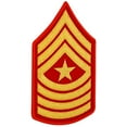 thumbnail image 4 of United States Marine Corps (USMC) Chevron female gold embroidered on red Sergeant Major (SGTMAJ), 4 of 6