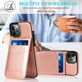 thumbnail image 6 of Entronix Wallet Case Compatible with iPhone 16 Pro Max, Card Holder Flip Cover, Rose, 6 of 7