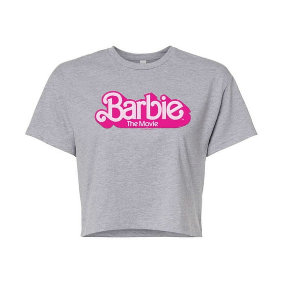 Barbie The Movie - Movie Logo - Juniors Cropped Cotton Blend T-Shirt
