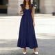 thumbnail image 2 of Vestido Casual Tops para las Mujeres Casual Cómodo sin Mangas Cuello en V Plegado Vestido Sólido, 2 of 8