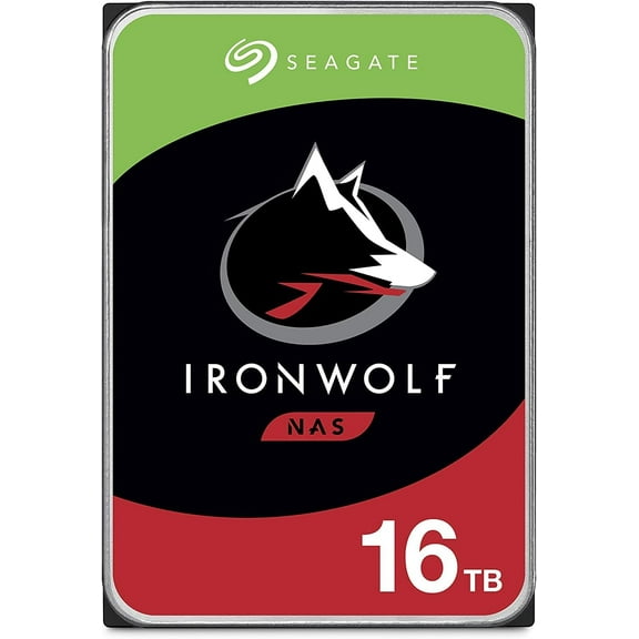 Seagate IronWolf 16TB NAS Internal Hard Drive HDD – CMR 3.5 Inch SATA 6GB/S 7200 RPM 256MB Cache for Raid Network Attached Storage, with Rescue Service (ST16000VN001)