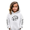 thumbnail image 2 of Toddler Girls Hoodies Sweatshirts Kids Pullover Football Print Hooded Sweatshirt Girls Outerwear Clothes White Size 3-4T, 2 of 4