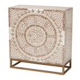 thumbnail image 2 of Baxton Studio Ercilia Modern Bohemian White and Rustic Brown Mother of Pearl Storage Cabinet, 2 of 10