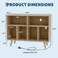 thumbnail image 2 of Litake Large Record Player Stand, Wood Vinyl Record Storage Compact Record Player Cabinet Cube Storage Organizer Up to 350 Albums with Charging Station for Living Room Bedroom, Natural, 2 of 7