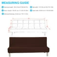 thumbnail image 6 of Eurhowing Stretch Futon Slipcover, Polyester Spandex Armless Sofa Bed Cover with Elastic Hem, 3-Seater Couch Sofa Protector, Brown, 6 of 7