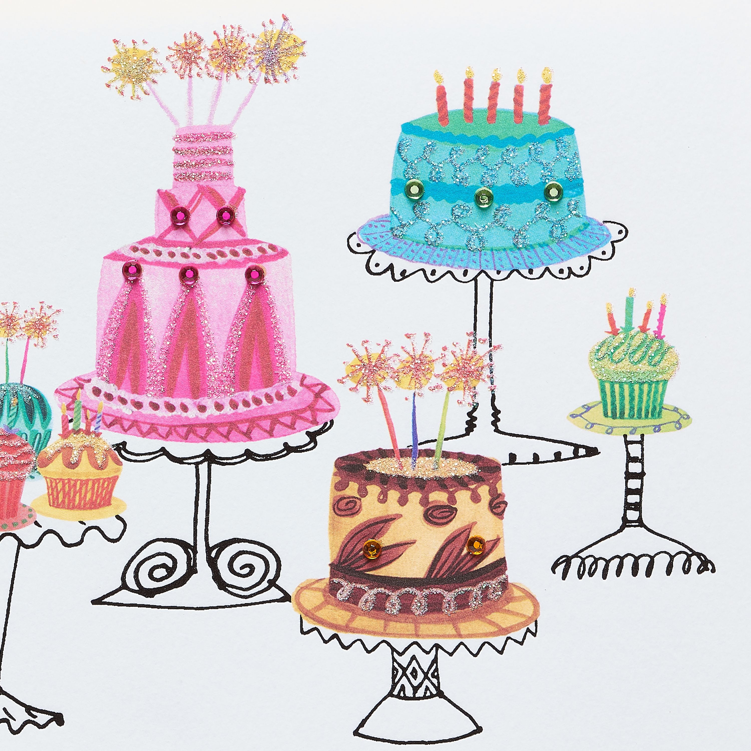 Foil Cake Happy Birthday Wishes 1 EA Papyrus Birthday Cards