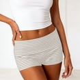 thumbnail image 5 of Annhoo Fold over Shorts for Women Trendy Striped Slim Yoga Gym Mini Clothes Casual Loungewear Athletic Pants, 5 of 5