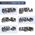 thumbnail image 3 of ELPOSUN Patio Furniture Set, 7-Piece Patio Furniture Set with Coffee Table & Waterproof Covers, All-Weather Wicker Outdoor Sectional for Backyard Balcony, Gray, 3 of 8