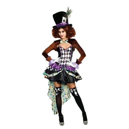 Dreamgirl Women's Whimsical Hatter Madness Storybook Costume Dress