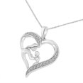 thumbnail image 3 of Sterling Silver 1/10ct TDW Diamond Heart and Mother Pendant Necklace (I-J, I3-Promo), 3 of 6
