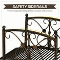 thumbnail image 4 of Outsunny 3.3FT Metal Arch Zen Garden Bridge with Safety Siderails, Decorative Footbridge, Delicate Floral Scrollwork for Stream, Fish Pond, Brown, 4 of 9