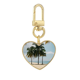 thumbnail image 1 of Playa de arena a Tree Foto de mar océano Llavero de metal en forma de corazón dorado, 1 of 3