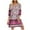 Hot Pink, variant on Womens Boho Dresses Casual Beach Summer Dress Crewneck 3/4 Sleeve Mini Sundress 2025 Floral Print Cover Up Clothes Hot Pink L