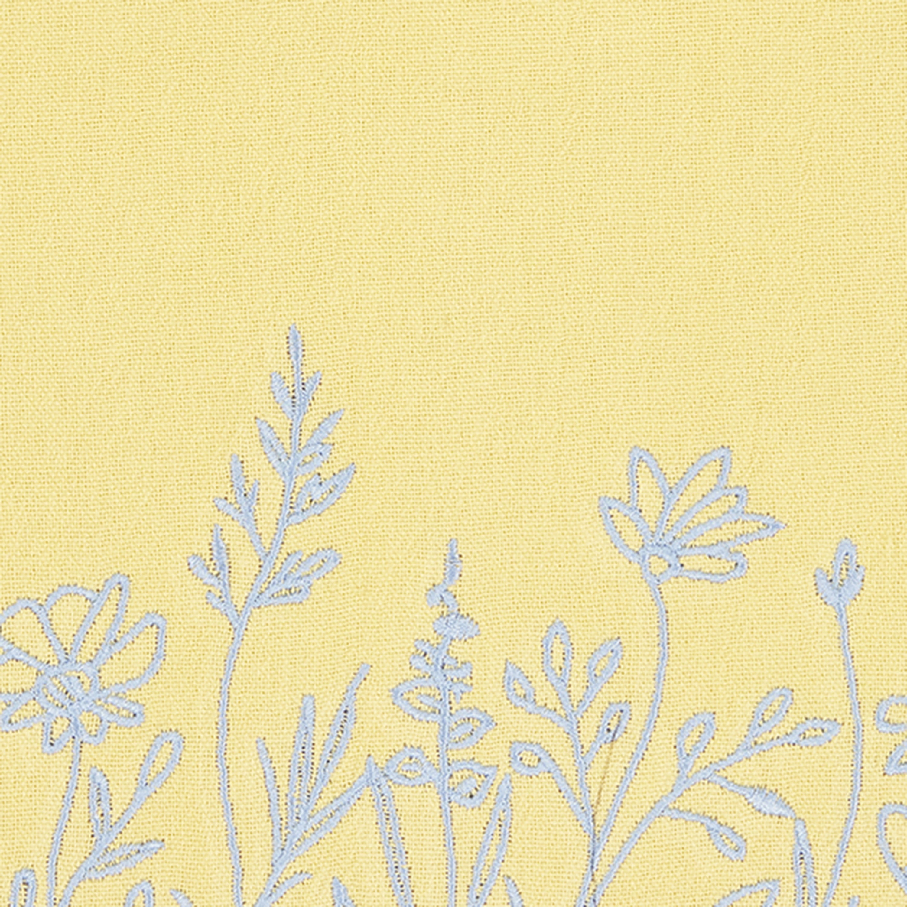 Easter Embroidered Floral 4 pack Table Placemat Set - 14" x 19" Each - 100% Cotton, Yellow