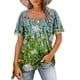 thumbnail image 2 of Camiseta informal de manga corta con cuello cuadrado y estampado para mujer Fridja  bn3182, 2 of 5
