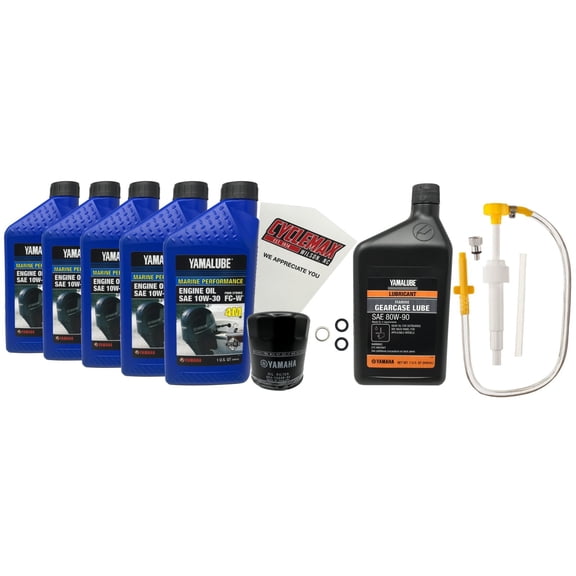 Cyclemax 10W30 Marine Gear Pump Oil Change Kit fits 2014-2024 Yamaha F175 Motor