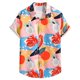 thumbnail image 1 of Camisas Para Hombre Manga Corta Camiseta con botones de solapa para playa y playa con estampado hawaiano para hombre, camiseta de manga corta, ropa de playa (Pink, XXL), 1 of 7