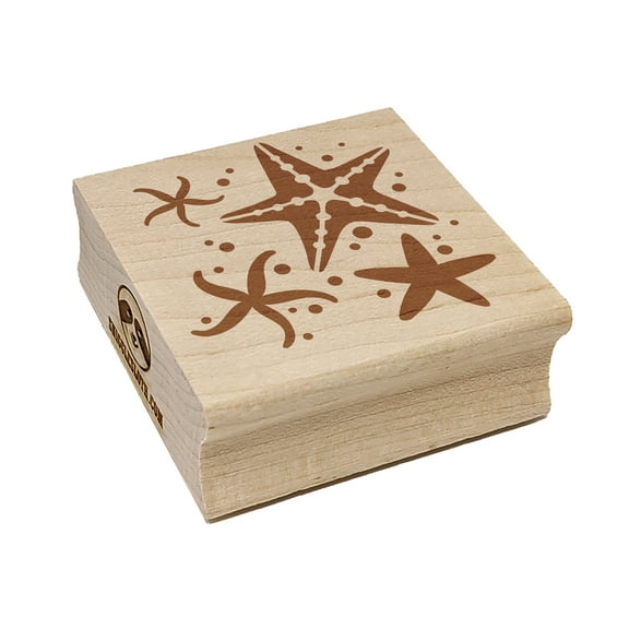 Ocean Starfish Sea Stars Square Rubber Stamp Stamping Scrapbooking Crafting - Small 1.25in