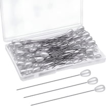 VANIDO Corsage Boutonniere Pins Teardrop Pearl Bouquet White Straight Head Pins for DIY Crafts Jewelry Making Sewing Wedding Flower Decorations (100 Pieces with 1 Box)