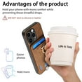 thumbnail image 5 of Dteck for iPhone 14 Pro Case, 2 in 1 Magnetic Wallet with Phone Grip, Compatible with MagSafe, Detachable Premium PU Leather Magnetic Case with Card Slots Ring Holder,Brown, 5 of 9