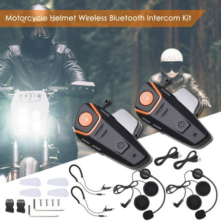 Yescom Interphone Wireless Bluetooth Headphone Motorcycle Helmet Motorbike Intercom 1000m FM MP3 GPS 2-3