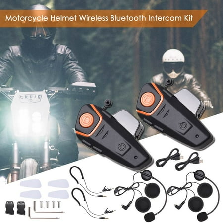 Yescom Interphone Wireless Bluetooth Headphone Motorcycle Helmet Motorbike Intercom 1000m FM MP3 GPS 2-3 (Best Bluetooth Helmet Communication System)