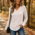thumbnail image 5 of Tqcoqu Women's Faux Two Piece Ribbed Knit Top,V Neck Long Sleeve Layered Hem Slim Fit Casual Pullover Blouse, 5 of 6