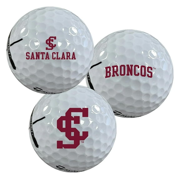 Golf Balls 12-Pack (Dozen) Santa Clara University Broncos Logo Edition Taylormade Distance 