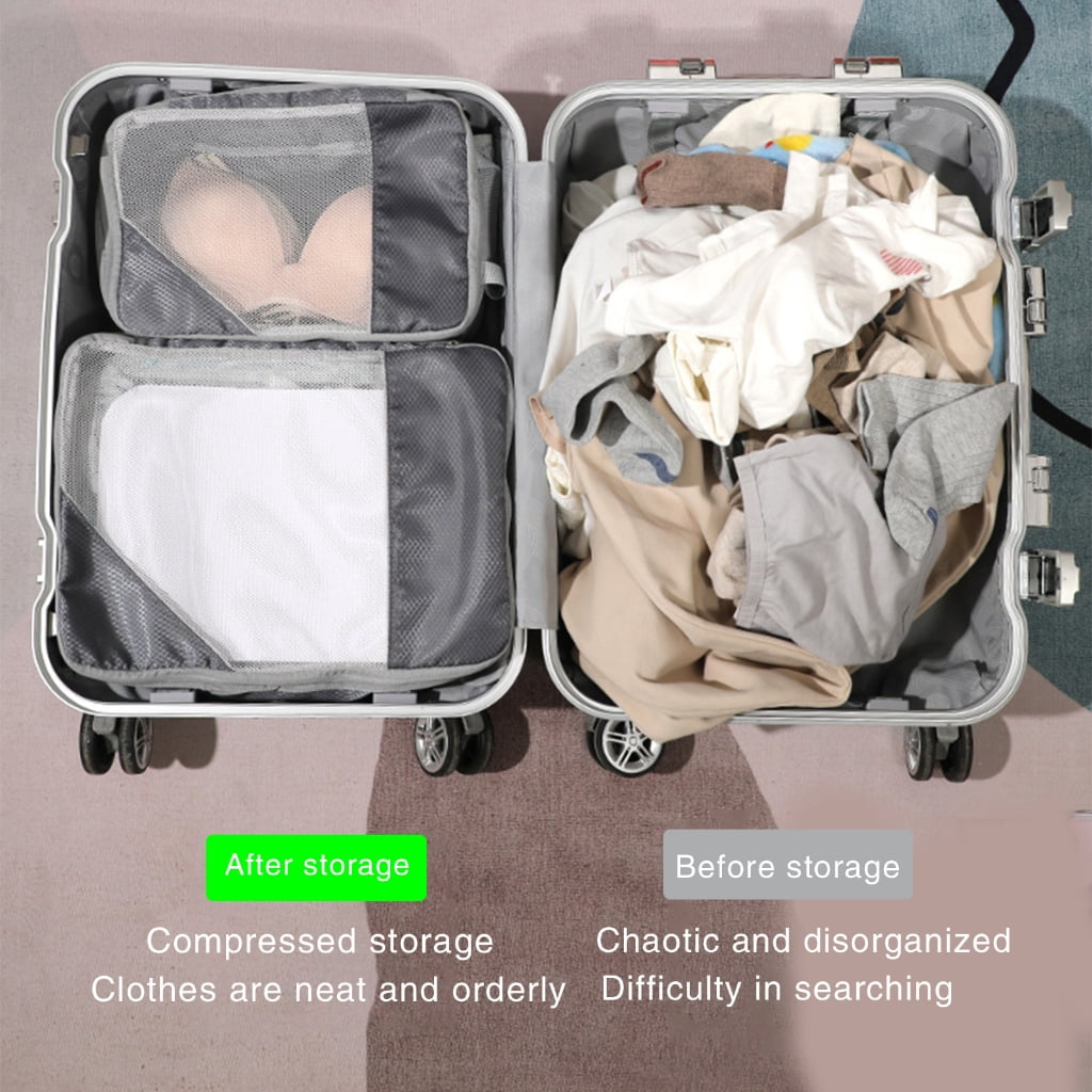 Luggage Cubes Compression Packing Cubes for Suitcase Travel Luggage Organizer with Shoe Bag Clothes Bag Packing Cubes