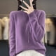 thumbnail image 5 of Suéter de punto de lana merino 100 % pura para mujer, jersey de cuello redondo a la moda para otoño e invierno, jersey sin costuras, ropa cálida de cachemira, 5 of 5