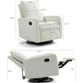 thumbnail image 4 of Manual Swivel Rocking Recliner for Adults, Small Plush Wall Hugger Reclining RV Chair, Glider Swivel Recliner Chair with Foot Rest for Nursery, Living Room and Small Places, 4 of 9