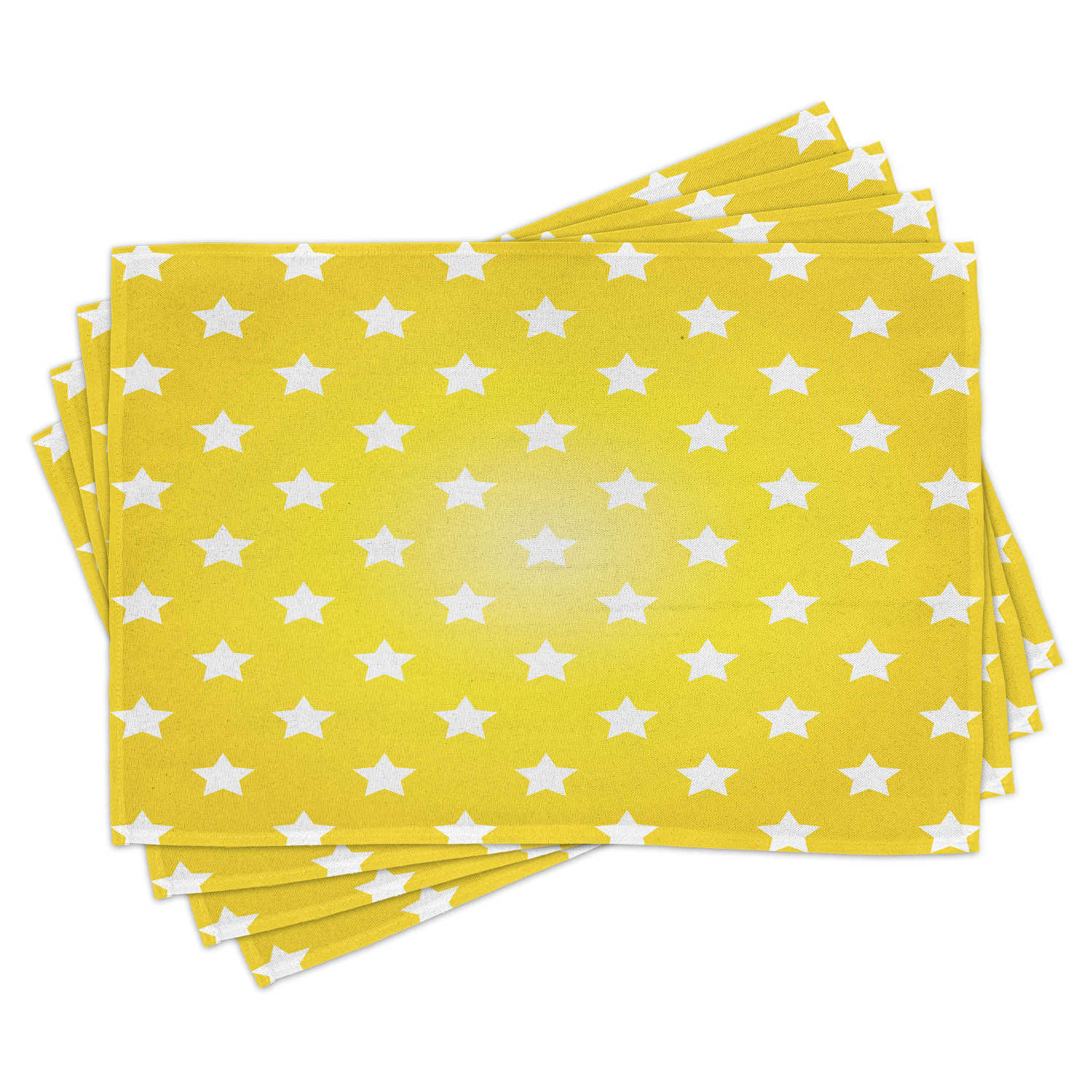 Yellow Placemats Set of 4 Bursting Vibrant Hanging Stars Fun Retro Kids