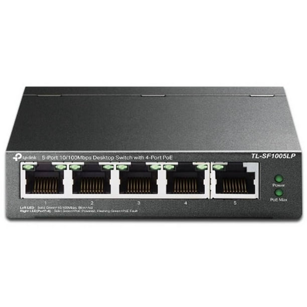Switch TP-Link TL-SF1005LP de 5 puertos 10/100Mbps R-J45 con 4 TP-Link TL-SF1005LP