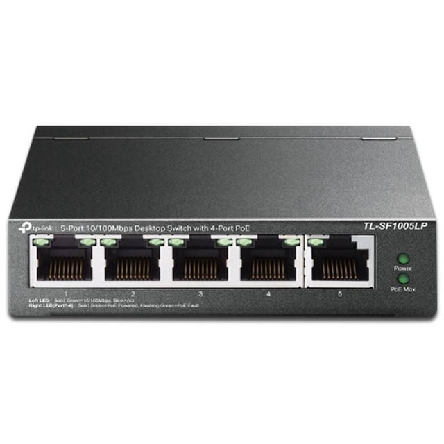 Switch TP-Link TL-SF1005LP de 5 puertos 10/100Mbps R-J45 con 4 TP-Link TL-SF1005LP