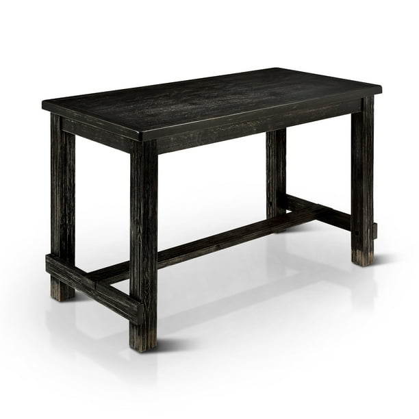 Furniture Of America Freiden Rustic Counter Height Dining Table Antique Black Com Dining Table Antique Black, Black Rustic Farmhouse Dining Table