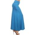 thumbnail image 3 of ShezPretty Women's Premium Fold Over High Waist Long Floor Length Maxi Skirt&nbsp; (Large, USA-TURQUOISE), 3 of 5