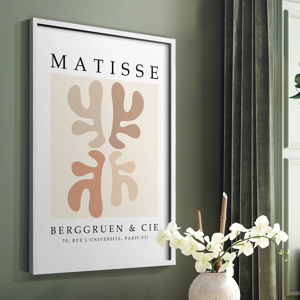 Matisse CCCXLVIII in White Solid Wood 8 x 10 Framed Print