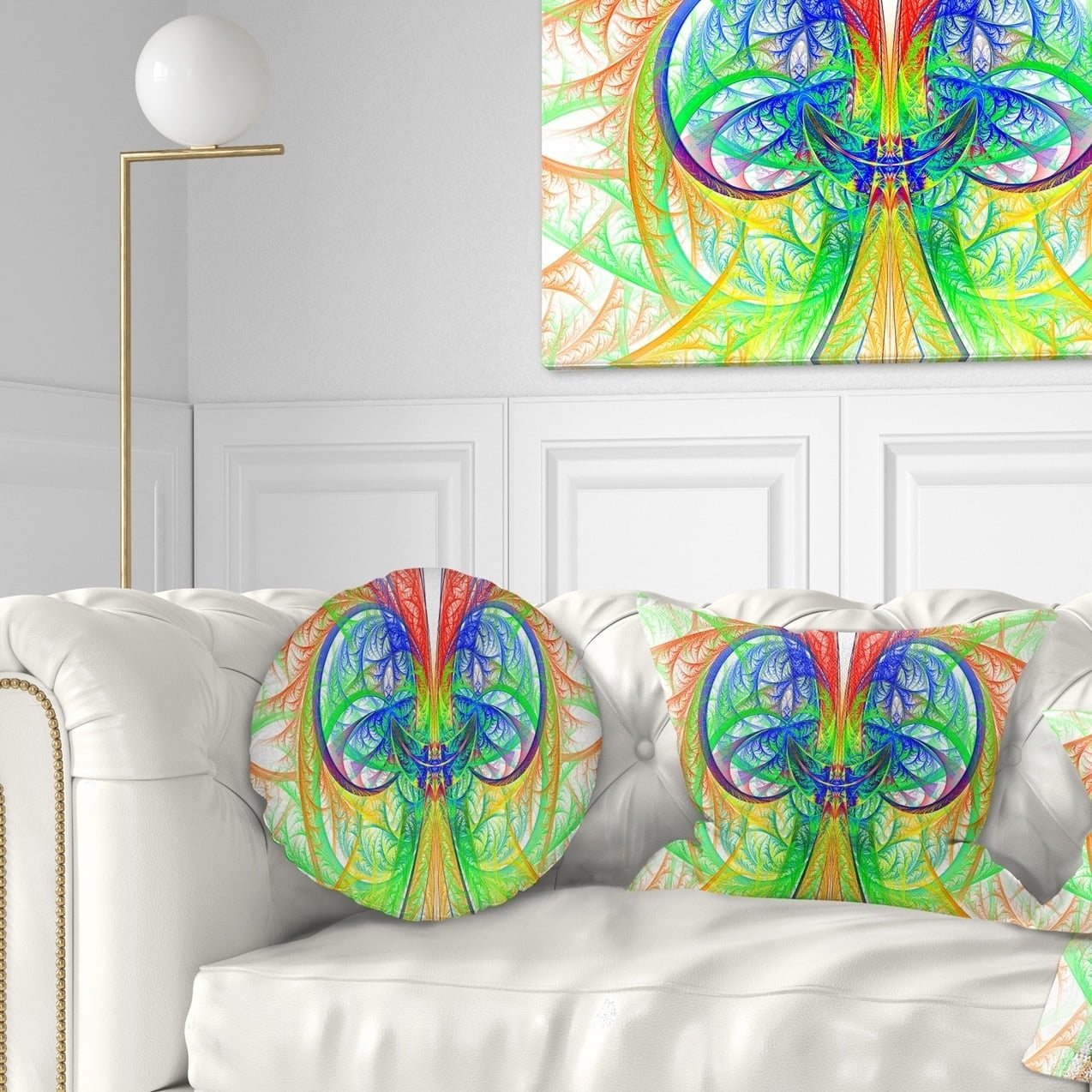 Design Art Designart Extraordinary Fractal Green Design Abstract Throw Pillow Walmart Com Walmart Com