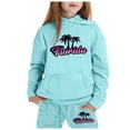 thumbnail image 1 of PMVFHDE Ensemble à Capuche et Pantalon pour Enfants, Bleu Clair, 6-7 Ans, 1 of 4