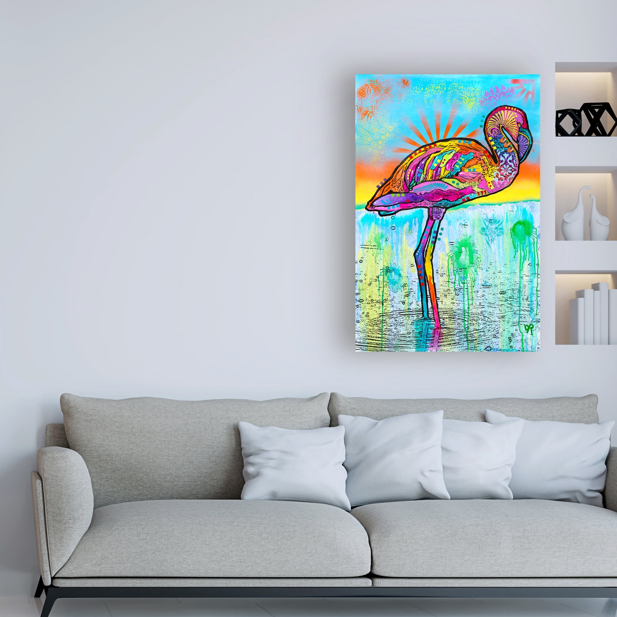 Trademark Fine Art 'Pink Flamingo Abstract Color' Canvas Art by Dean Russo