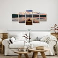 thumbnail image 2 of Elephant Stock Canoe On Calm Waters Wall Art - Horizontal Multi Panel Canvas - Living Room Wall Decor - Nature Multi Panel - Blue And Brown Decor - 55" x 24", 2 of 8