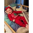 thumbnail image 5 of Miaouyo Baby Girl Christmas Romper Embroidery Crew Neck Bodysuits with Headband, 5 of 9