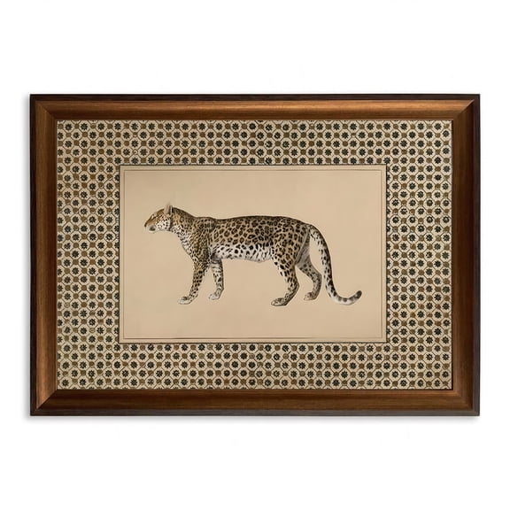 PORMIPON Vintage-Style Leopard/Cheetah Wall Art – Wildlife Canvas Poster, Decorative Art for Living Room and Bedroom, with Wooden Frame (24 x 16 Inches)