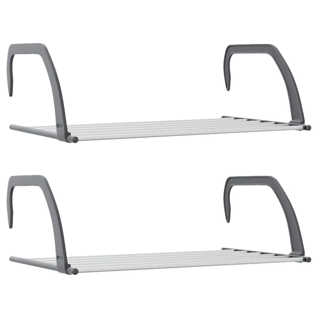 Tendederos extensibles VidaXL de aluminio, 2 unidades, plateadas