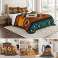 thumbnail image 6 of Full Quilt Set 78''x90'', Aztec Southwest Lightweight Summer Bedspread Coverlet Set with 2 Pillow Shams, Orange Red Geometric Tribe Vintage Breathable All Season Quilt Bedding for Bedroom/Guest Room, 6 of 9