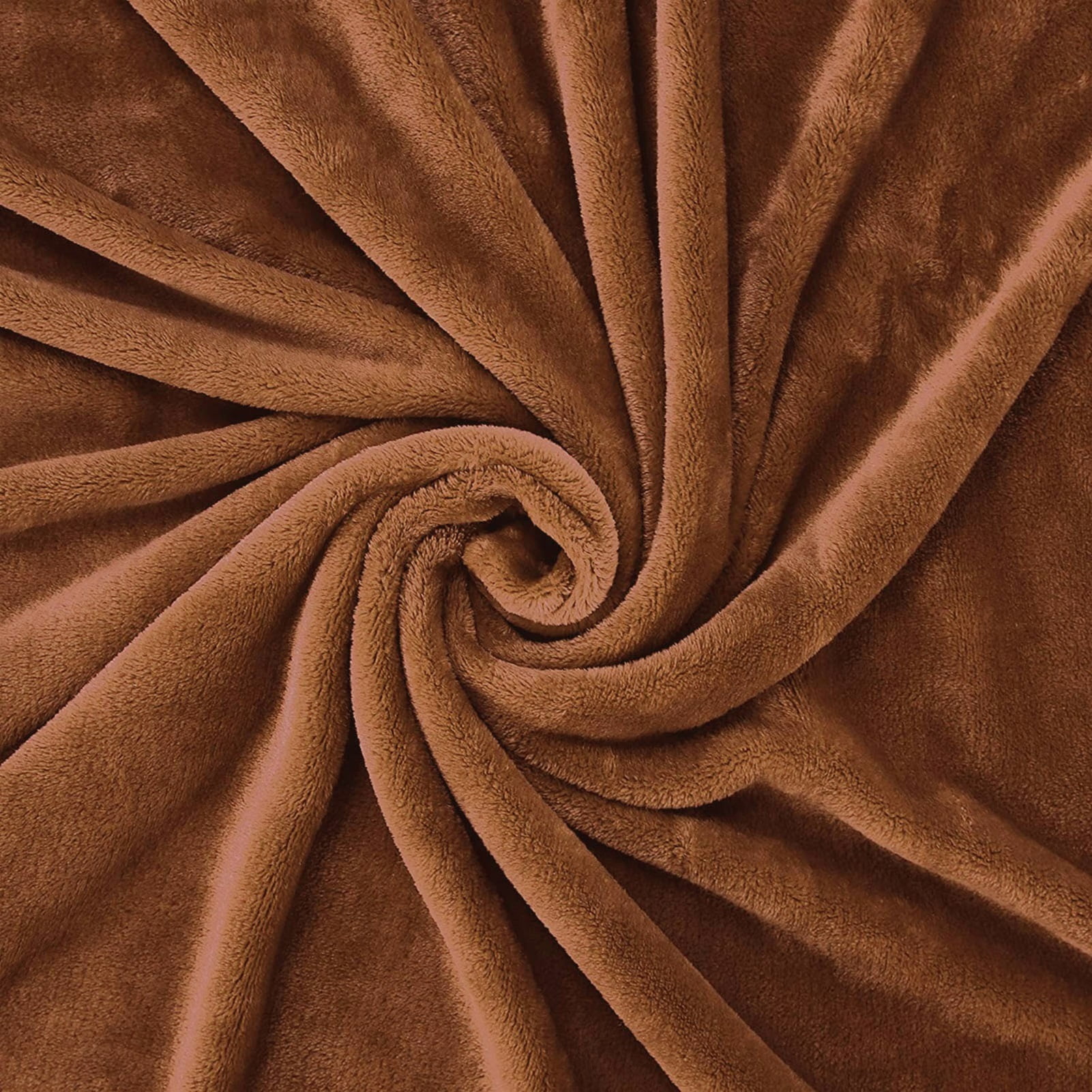 Exclusivo Mezcla Queen Size Flannel Fleece Velvet Plush Bed Blanket as Bedspread, Coverlet, Bed Cover (90"x90", Brown)