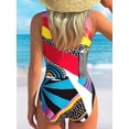 thumbnail image 2 of Women's Halter Athletic Tank Top, Tropical Palm Tree Print Side Drawstring Sleeveless Slimming Quick Dry Workout Vest, Stretch UV Protection Summer Beach Casual Fitness Top, 2 of 3