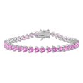 thumbnail image 1 of 12.30 Carat (ctw) Lab-Created Pink Sapphire Bracelet in Sterling Silver (7.5 Inches), 1 of 5